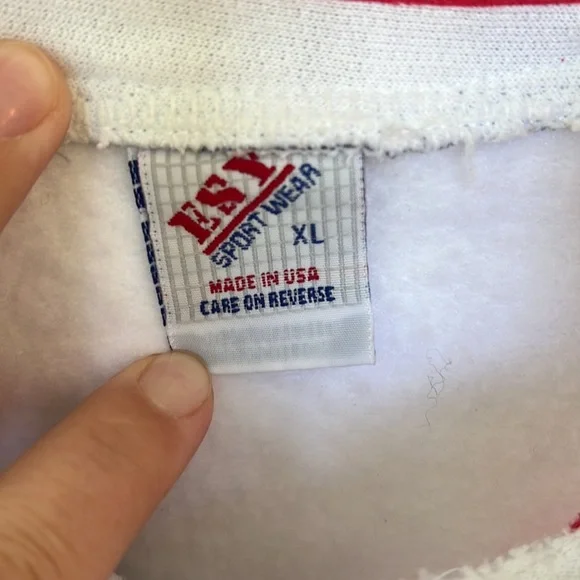 ESY‎ - vintage sportswear 3/4 zip flag sweatshirt, xl - Picture 5 of 9